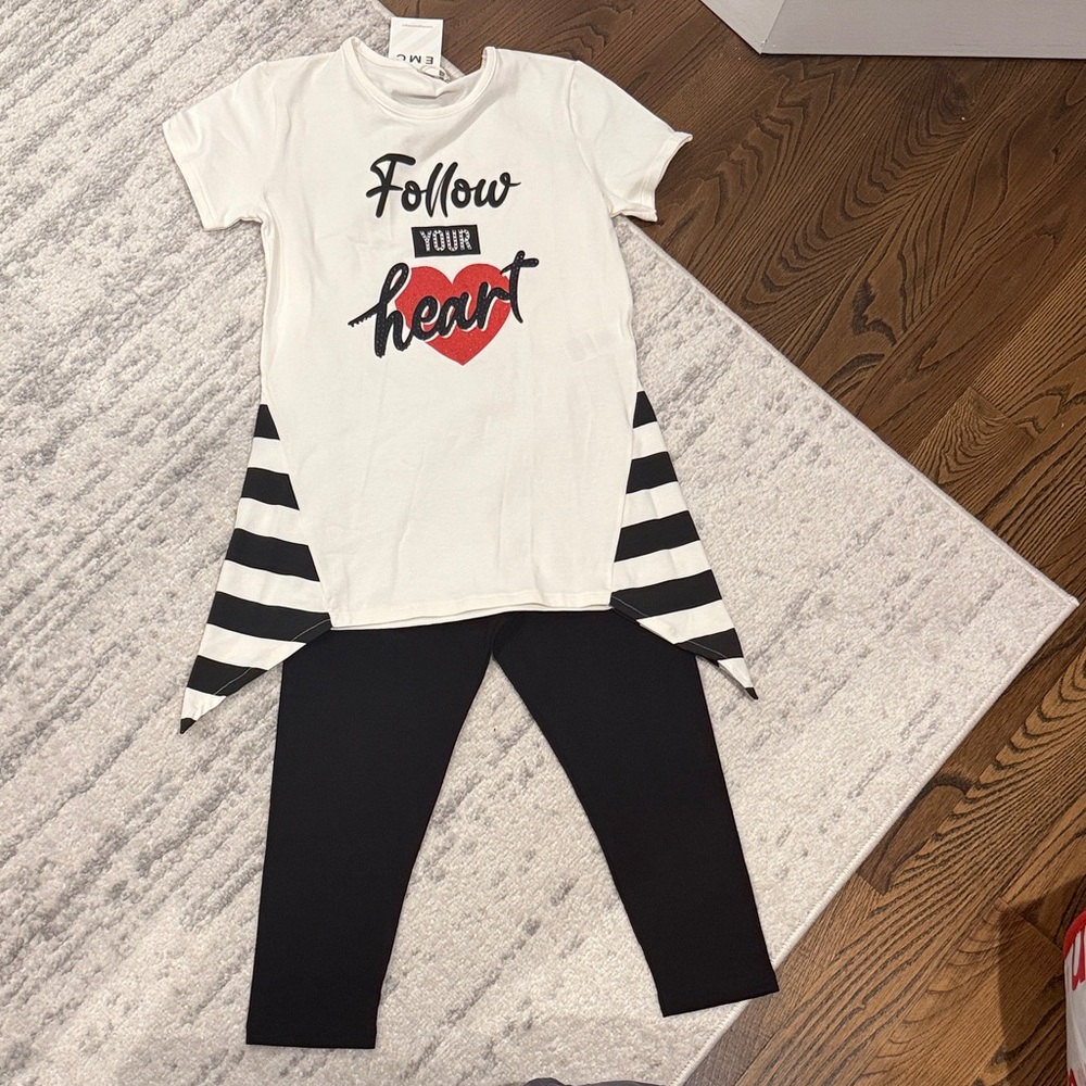 Chic Kids Follow Your Heart Set - Cream and Black